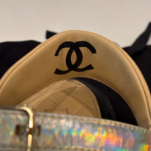 CHANEL lambskin Logo Platform Sandals - Picture 7 of 8